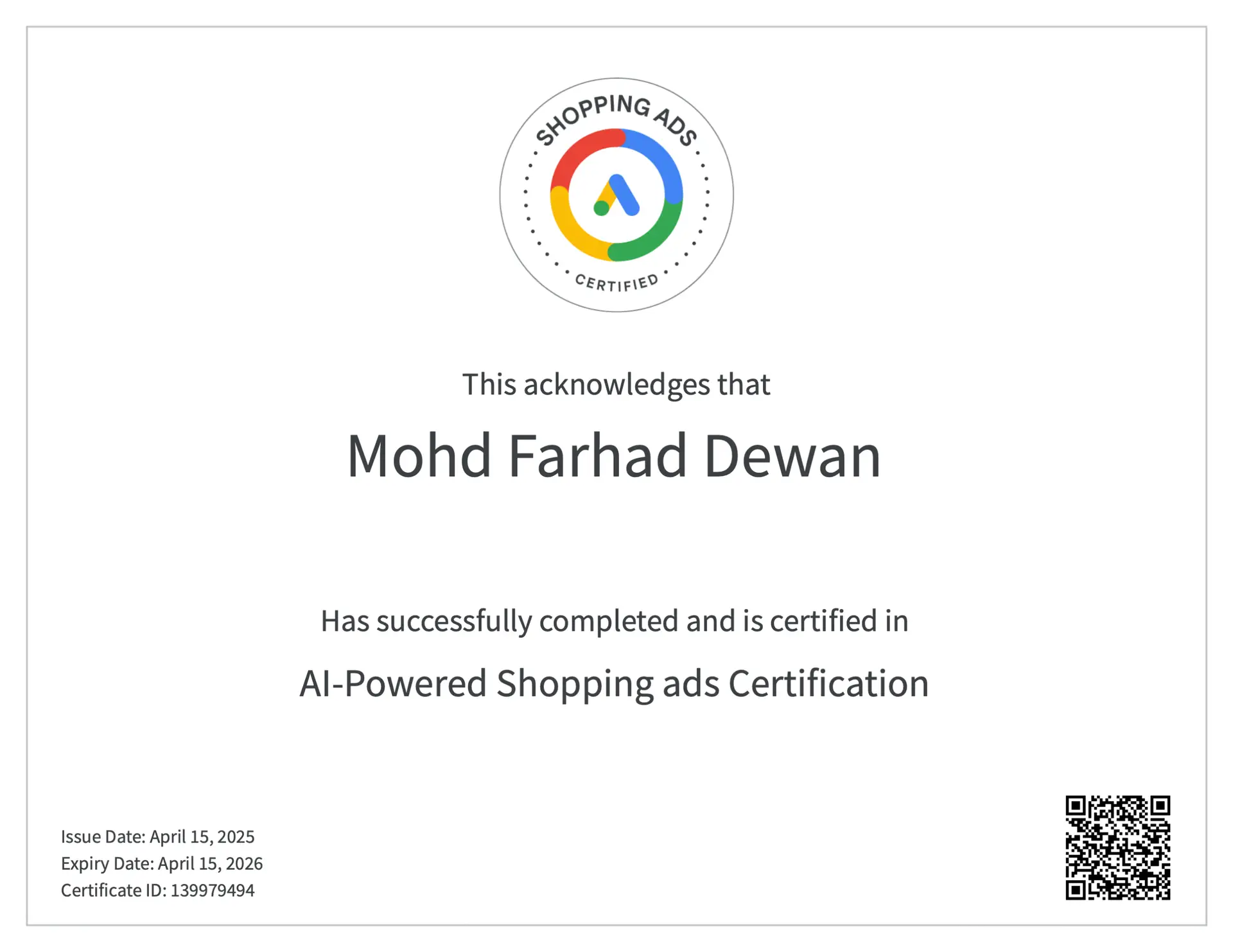 Al-Powered Shopping ads Certification