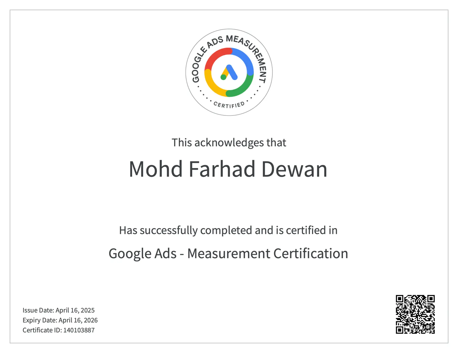 Google Ads – Measurement Certification