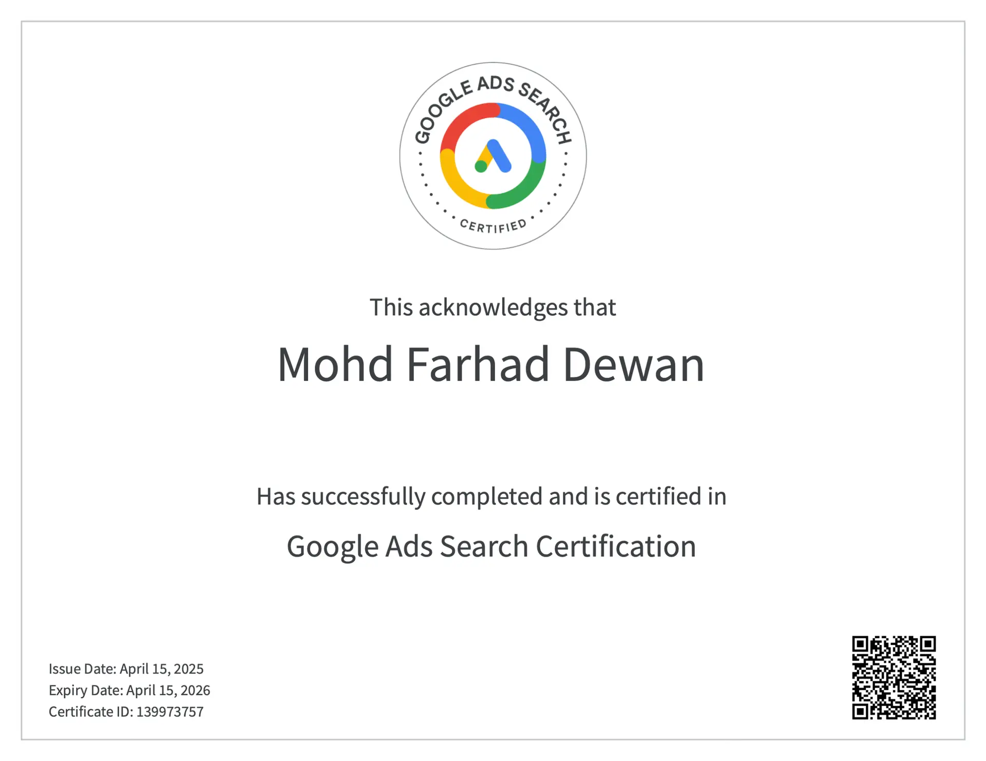 Google Ads Search Certification
