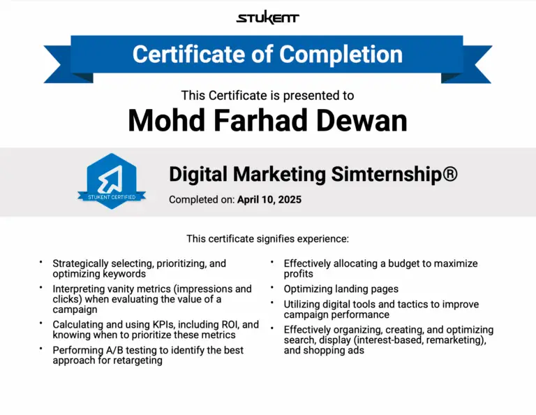 STUKENT Digital Marketing Simternship