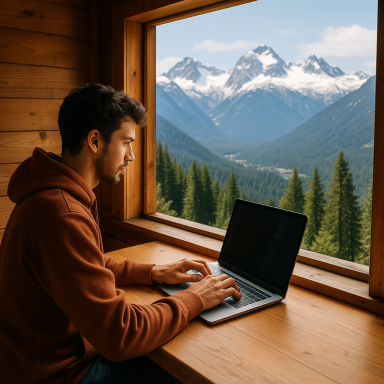 Creative Content Strategy with mountain view of British Columbia